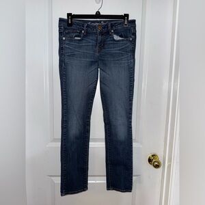 American Eagle Outfitters Ladies Jeans Size 8 Short Skinny Dark Wash